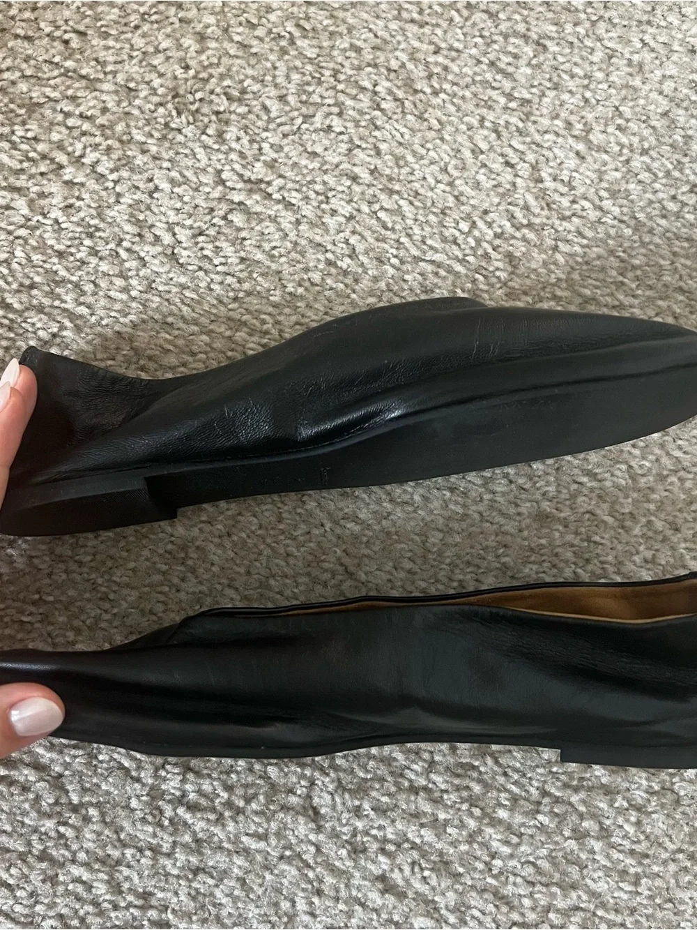 New Reformation Blaine Flat Black Leather Size 8